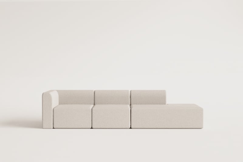 3-teiliges modulares Ecksofa Fogler mit Chaiselongue rechts