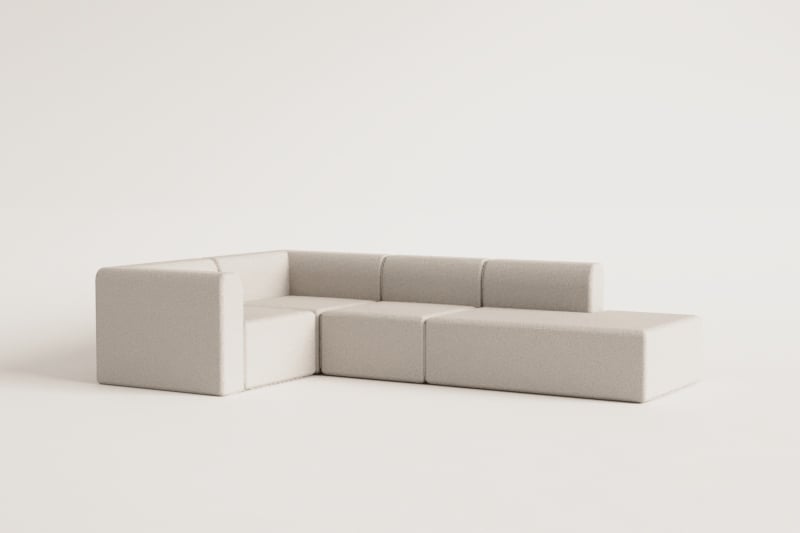 4-teiliges modulares Ecksofa Fogler mit Chaiselongue rechts