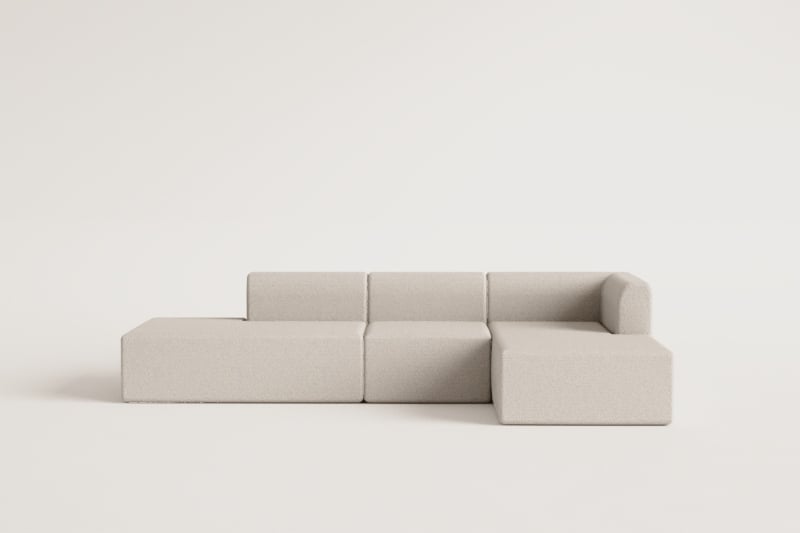 3-teiliges modulares Chaiselongue-Sofa rechts mit Fogler-Chaiselounge