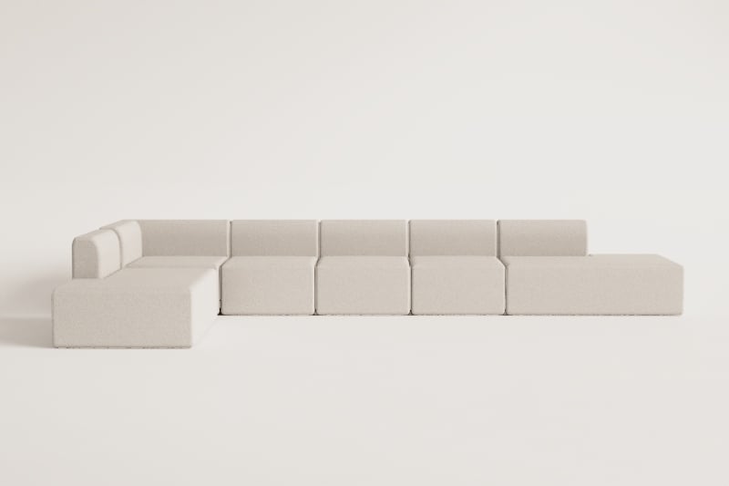 6-teiliges modulares Ecksofa Fogler mit Doppel-Chaiselounge