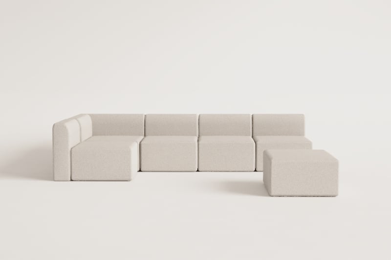 5-teiliges modulares Ecksofa mit Fogler-Hocker 