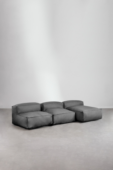 Sofa modulare Chaiselongue aus 3 Teilen Dojans - Grau Granit