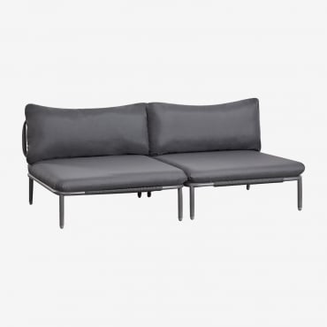 Zweiteiliges Modulares Gartensofa Roubly Grau Graphit - Sklum