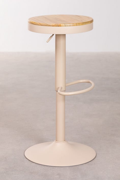 4er-Pack Barhocker 75 cm aus Buchenholz Polypropylen und grauem Kunstleder Nordic Edition - Beige Leinen