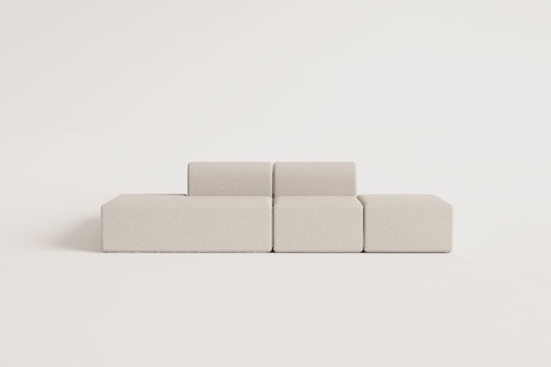 2-teiliges modulares Sofa mit Chaiselongue links und Fogler-Hocker