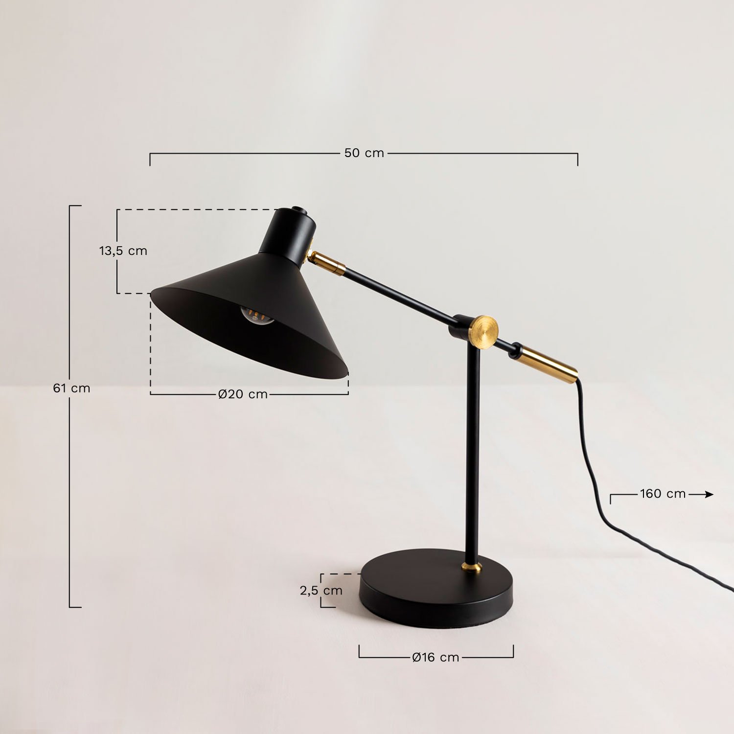 Tischlampe Clayt, MAßE