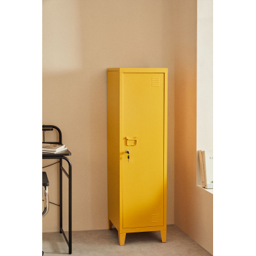 Schrank im Spind-Design 40x140 cm Stahl albero-gelb Pohpli