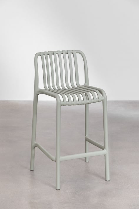 4er-Pack Garten Barhocker 65 cm stapelbar aus grünem Polypropylen Khaki Wendell - Grün Caqui