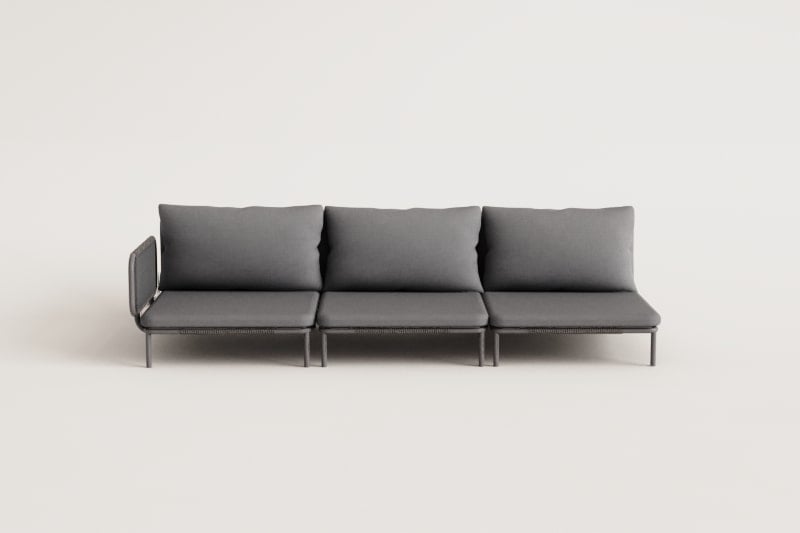 3-teiliges modulares Eck-Gartensofa Roubly