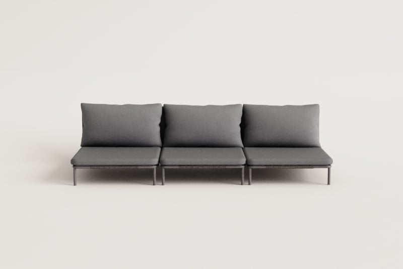 Dreiteiliges modulares Gartensofa Roubly