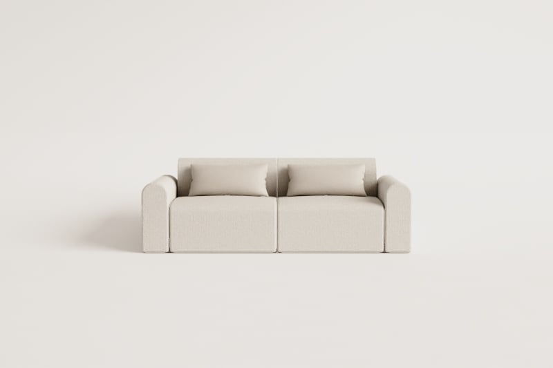 Zweiteiliges modulares Sofa aus Borjan-Lammfell         