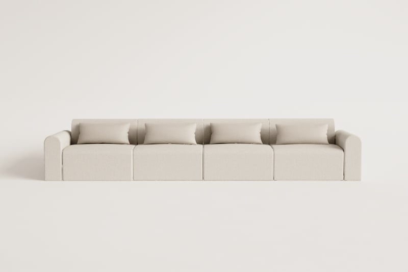 4-teiliges modulares Sofa aus Borjan-Lammfell    