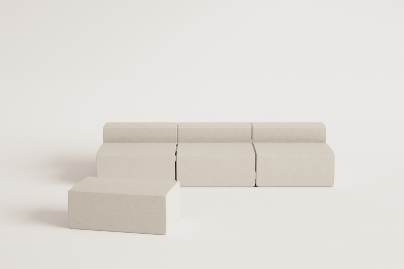 Dojans 3-teiliges modulares Sofa und Gartenhocker