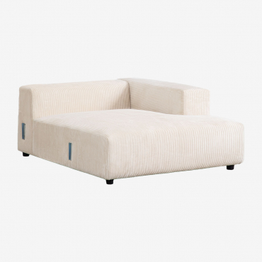 Rechtes Chaiselongue-modul Für Modulares Sofa Bruna Kord Beige Leinen - Sklum