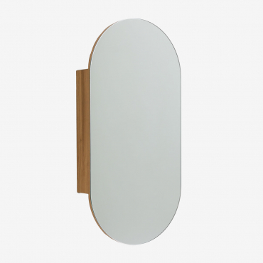 Ovaler Wandschrank 90x45 Cm Für Badezimmer Mit Spiegel Abner Silberbeschichtet - Sklum