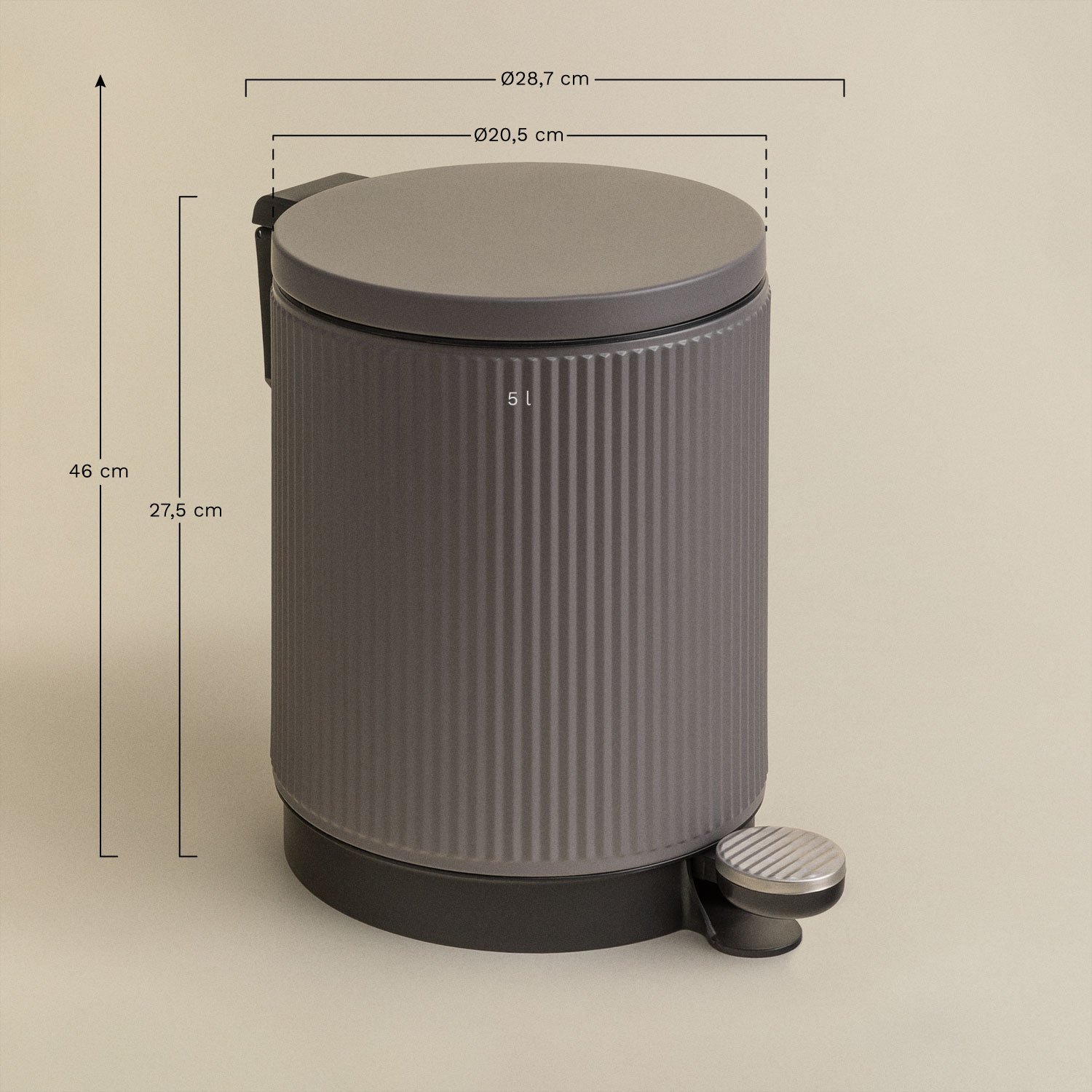 Midler 5L Treteimer, MAßE