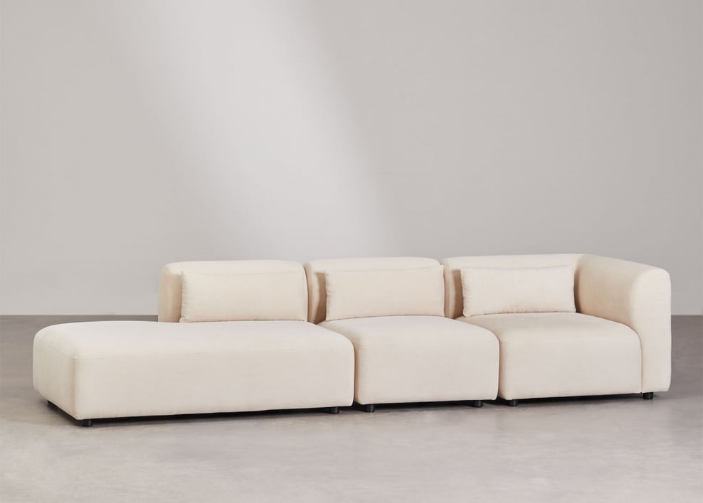 3-teiliges modulares Ecksofa Fogler mit Chaiselongue links