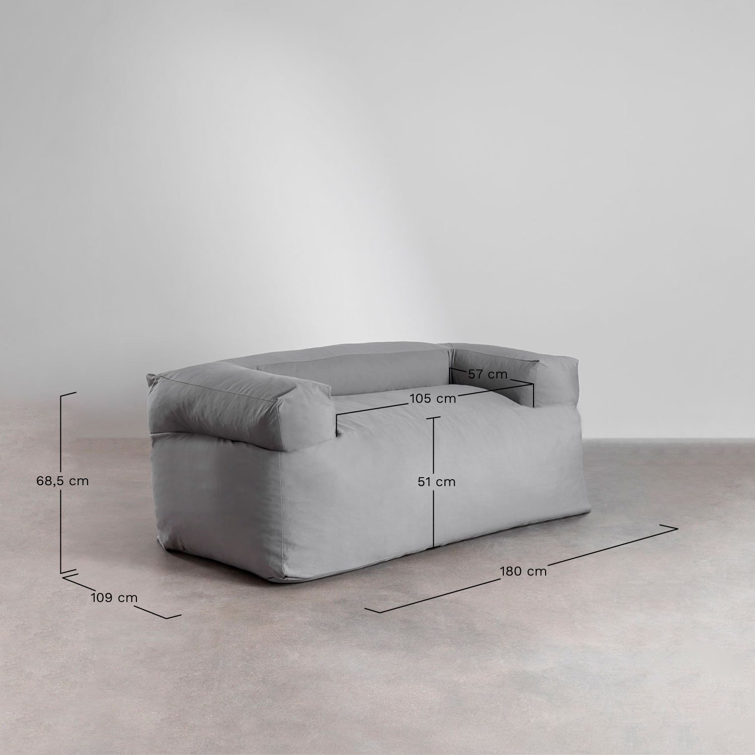 2-Sitzer-Gartensofa Darmian, MAßE