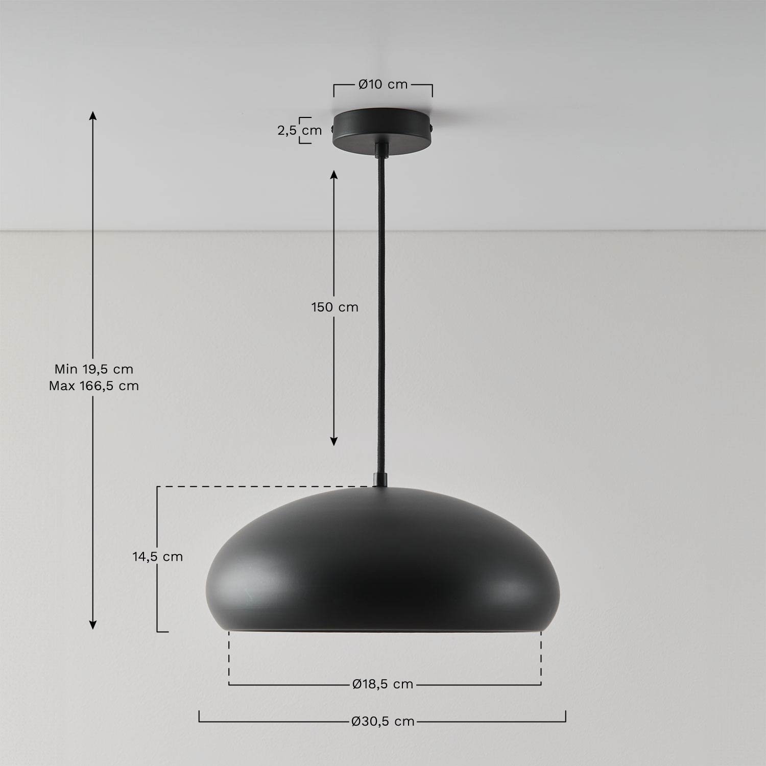 Deckenleuchte aus Metall Hilma, MAßE