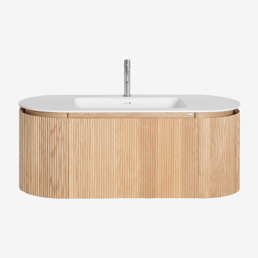 Carsone Badezimmermöbel-set Aus Holz Mit Integriertem Waschbecken Braun Natur & Ohne Zusatzgerät & Ohne Spiegel & - Sklum
