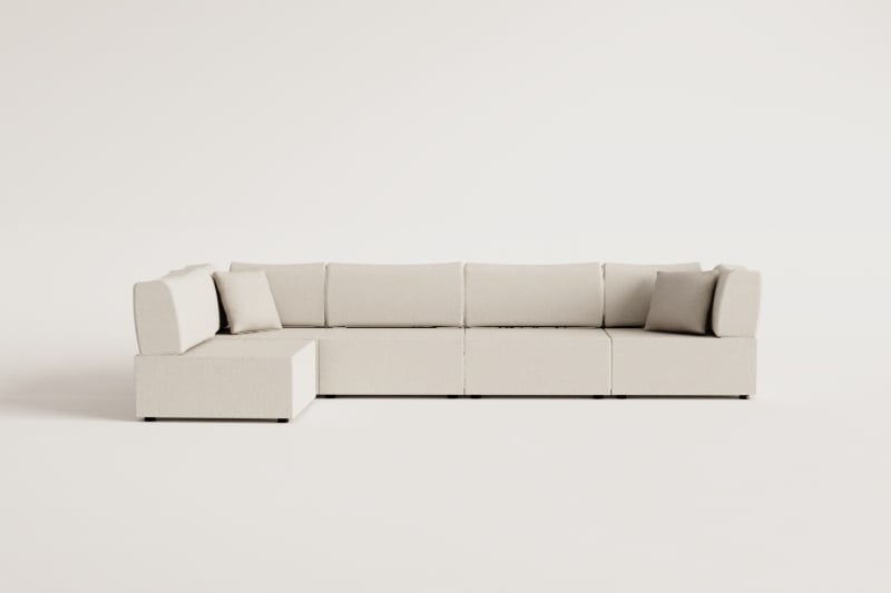 Modulares 5-teiliges Ecksofa mit Kata-Puff  