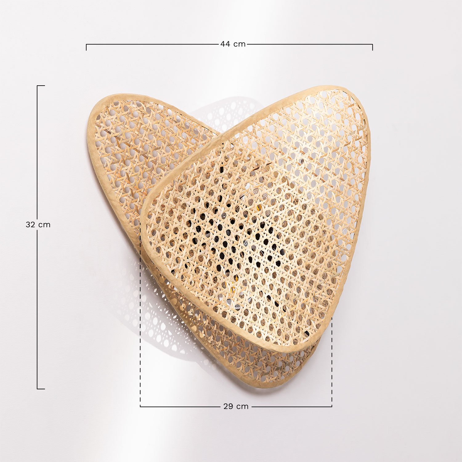 Rattan-Wandleuchte Ruly, MAßE