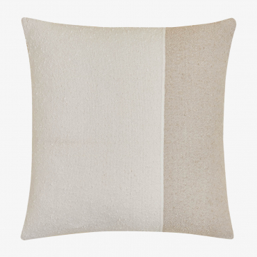 Quadratisches Baumwollkissen (45x45 Cm) Louisa Weiss - Beige Leinen - Sklum