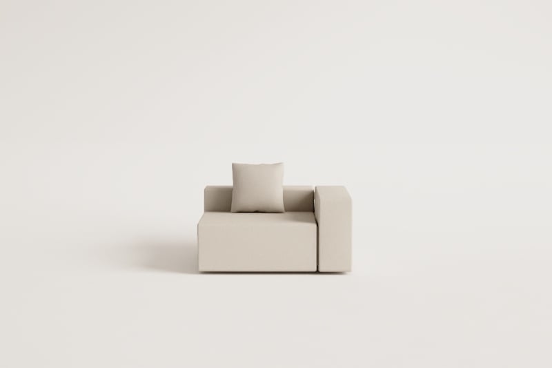 Rechtes Eckmodul (135x113 cm) mit Kissen für Bruna-Modulsofa