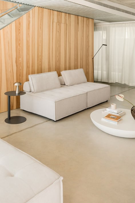 2-teiliges modulares Sofa aus Vermont-Stoff - Stofffarbe Cremebeige