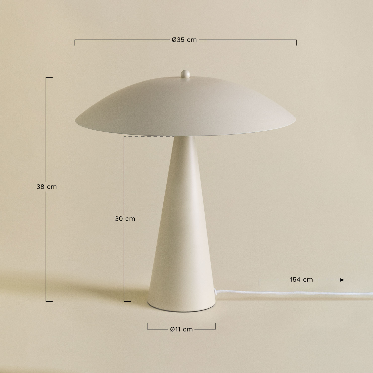 Tischlampe aus Eisen Irune, MA&szlig;E