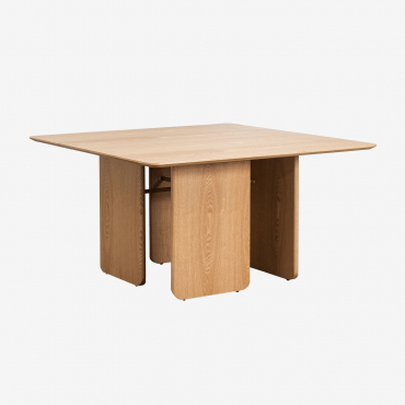 Esstisch Quadratisch Aus Mdf Und Eschenfurnier (140x140 Cm) Ginger Natürlich - Sklum