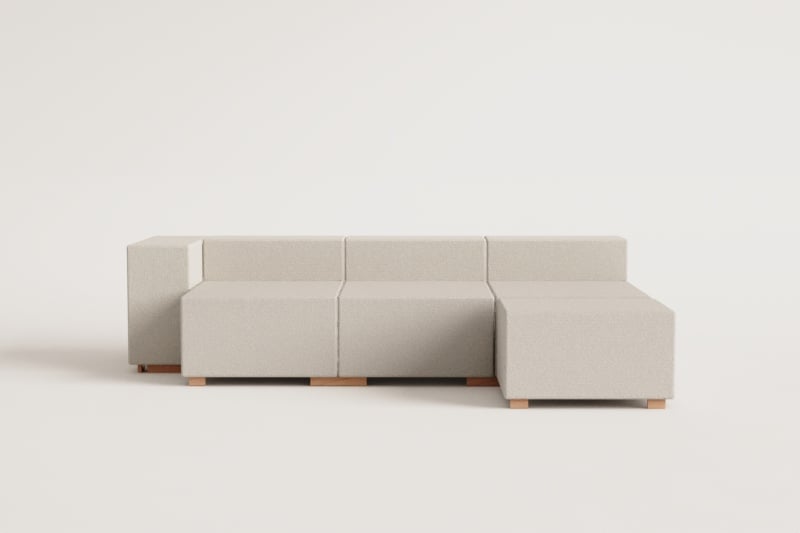 Vierteiliges modulares Chaiselongue Sofa mit einer Armlehne Robert