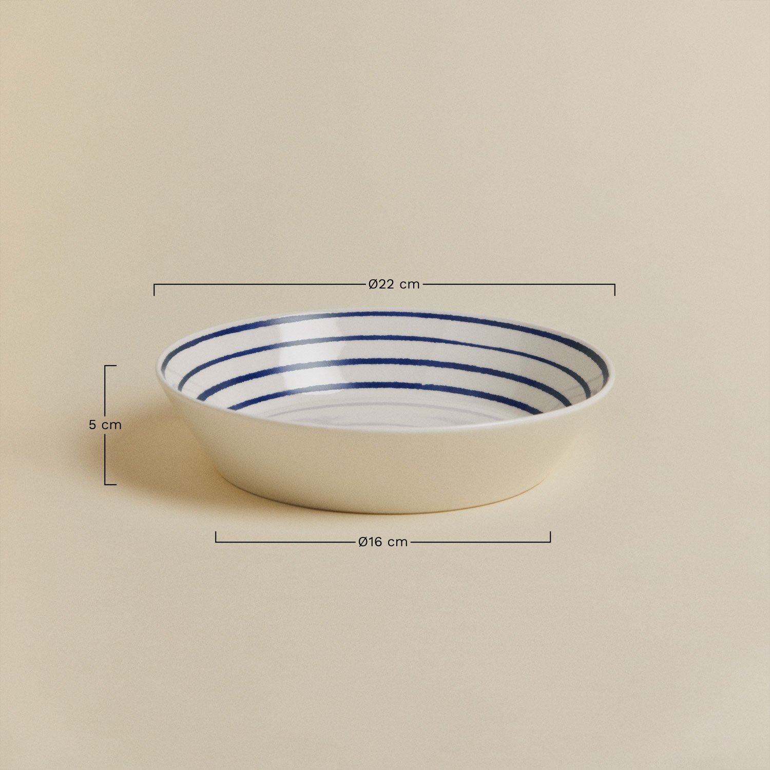 2er-Pack tiefe Teller aus New Bone China Isolda, MAßE