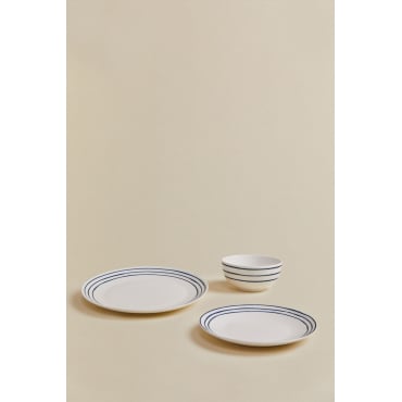 Geschirrset Aus New Bone China, 12-teilig, Isolda Weiss - Sklum