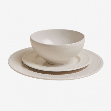 Geschirrset Aus New Bone China, 12-teilig, Borela Weiss - Sklum