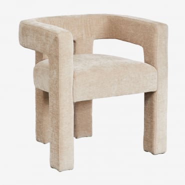 Liara Polstersessel Chenille Vanille Gelb - Sklum