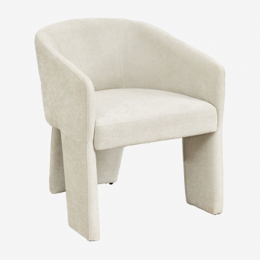 Polstersessel Jimena Chenille Stofffarbe Creme-beige - Sklum
