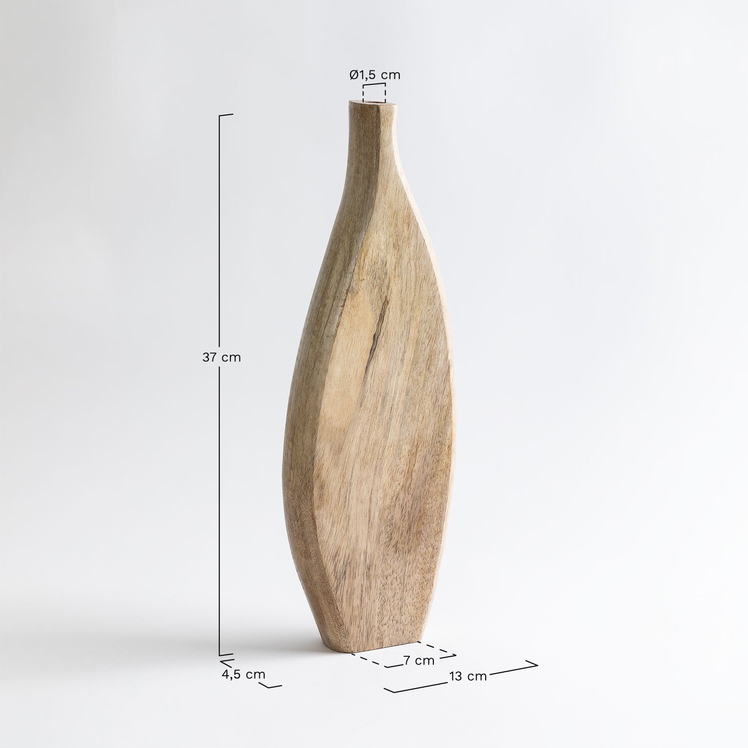 Vase aus Mangoholz Sikkim, MAßE