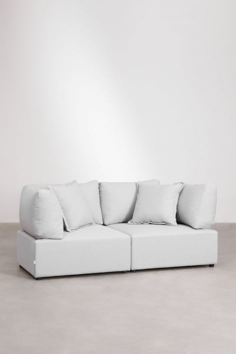 2-teiliges Modulsofa mit 2 Kata-Eckstühlen - Stofffarbe Cremebeige