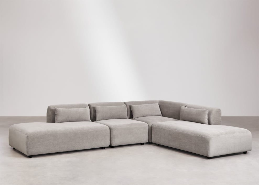 4-teiliges modulares Ecksofa Fogler mit Doppel-Chaiselounge