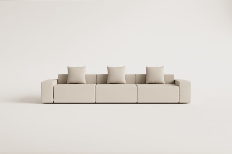 3-teiliges modulares Sofa (↔︎375 cm) mit niedrigen Armlehnen Bruna 