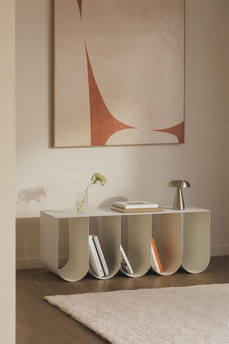 Rechteckiger Couchtisch 100x40 cm aus Stahl Olavi