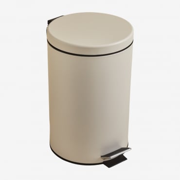 Eiden Mülleimer Mit Deckel Und Pedal Beige Creme & 12 L - Sklum