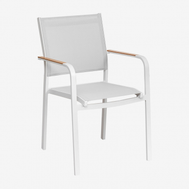 Packung Mit 2 Stapelbaren Aluminium-gartenstühlen Archer Gardenia Weiß - Sklum