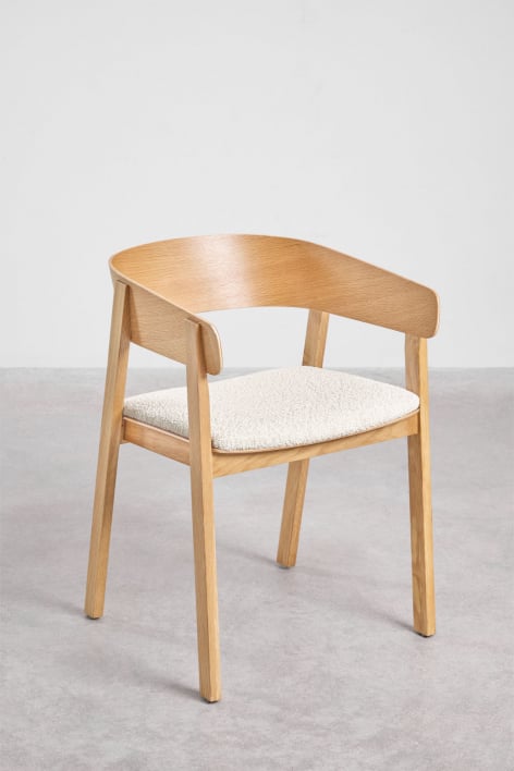 Pack mit 4 Esszimmerstühlen aus Holz Olsen - Bouclé  Weiß