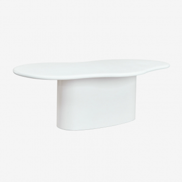 Gartentisch Oval 230x130 Cm Aus Beton Vaduz Weiss - Sklum
