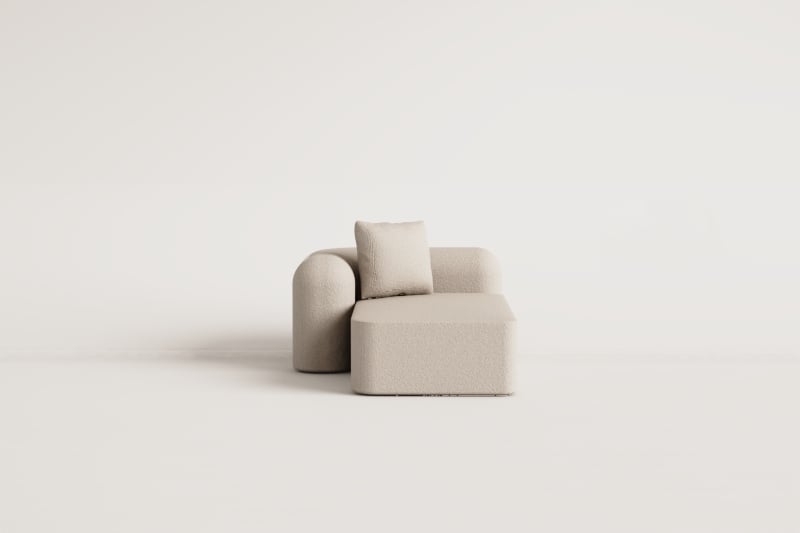 Linke Chaiselongue für modulares Sofa in Chenille Coco