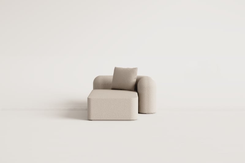 Chaise longue rechts für modulares Sofa in Chenille Coco