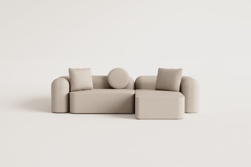 2-teiliges modulares Chaiselongue-Sofa rechts in Coco Chenille   