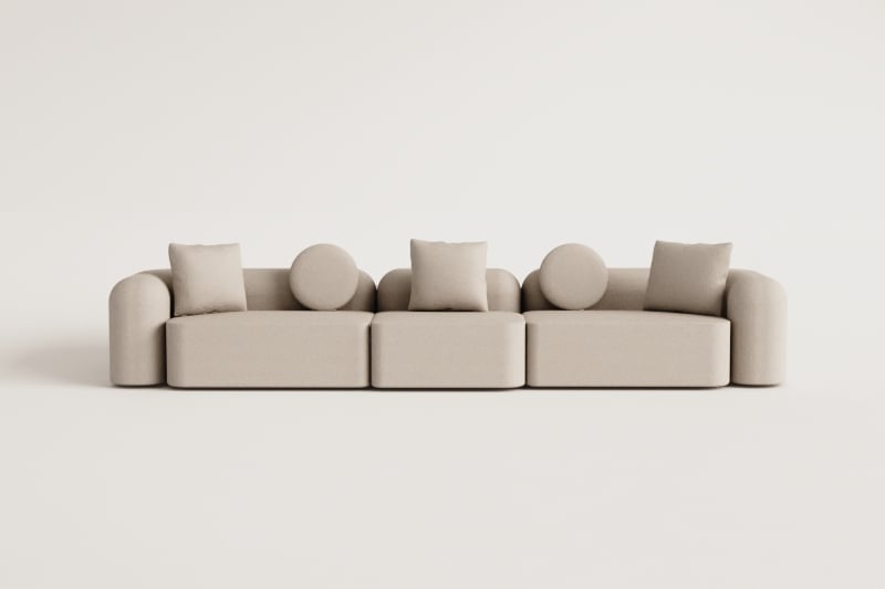 Modulares 3-Sitzer-Sofa aus Chenille Coco